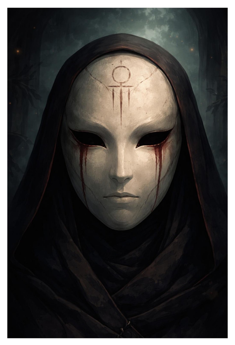 Masked cult figure